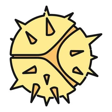 Spiky chestnut shell opening vector illustration Illustrazione stock