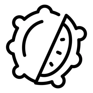 Spiky fruit icon outline vector. Exotic jelly melon Stock Illustration