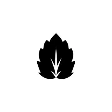 Spiky Leaf, Plant Herb Flat Vector Icon Stock Illustration