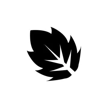 Spiky Leaf, Plant Herb Solid Flat Vector Icon Isolated on White Background Stock Illustration