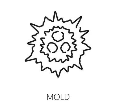 Spiky mold spore with jagged irregular edges Stock Illustration