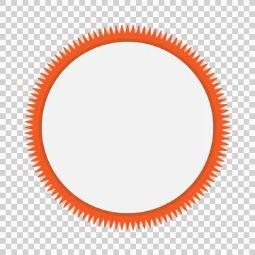 Spiky orange circle element isolated on white background Stock Illustration