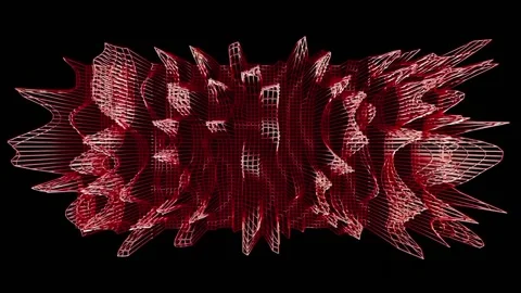 Spiky Red Abstract Pattern Animation Video stock 334154488