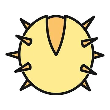 Spiky shell containing a nut icon illustration Stock Illustration