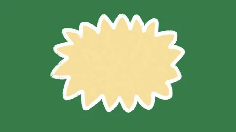 Spiky Yellow Comic Explosion Bubble 2D Animation on Green Screen Stock Footage 333523115