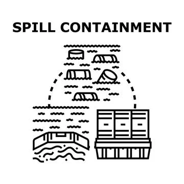 Spill containment process for environmental protection and safety Stock Illustration