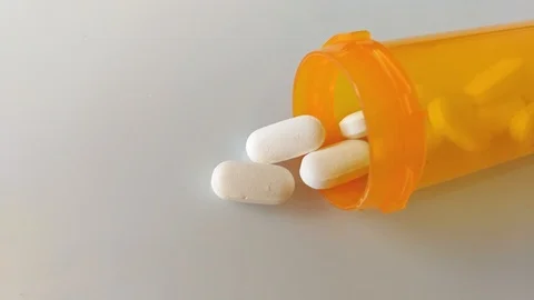 Spilled Bottle of Pills Stock Footage 96247781