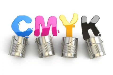 Spilled cmyk paint. Stock Illustration