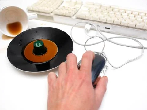 Spilled Coffee And Computer Photos