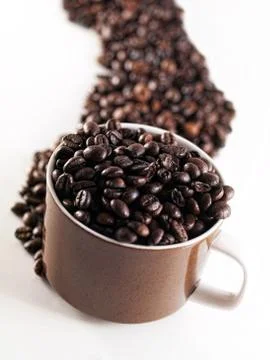 Spilled coffee beans Фото