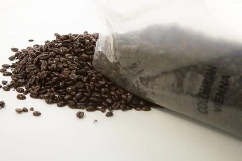 Spilled Coffee Beans Stock Photos