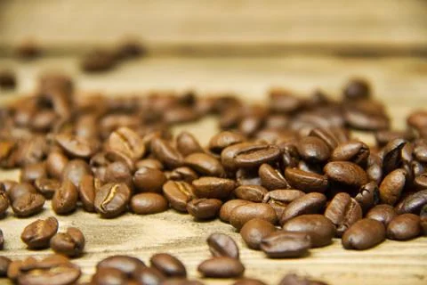 Spilled Coffee Beans Stock Photos