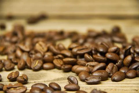 Spilled Coffee Beans Stock Photos