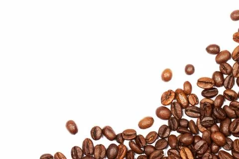 Spilled coffee beans Stock Photos
