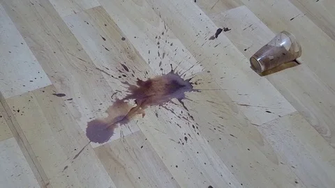 Spilled coffee on the floor Stock Footage 80431167