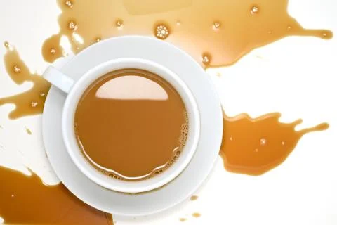 Spilled coffee Foto stock