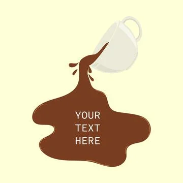Spilled coffee text Vector illustration on soft background - coffee cup Stock-Illustration