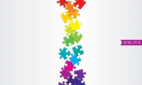 Spilled colored vector puzzles Illustrazione stock