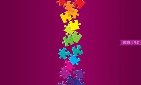 Spilled colored vector puzzles Stock Illustration