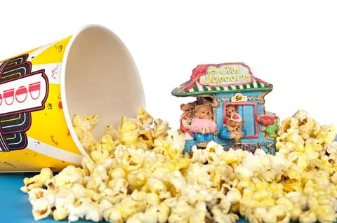 Spilled popcorn Stock Photos