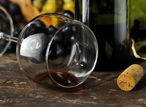 Spilled red wine. Stock Photos