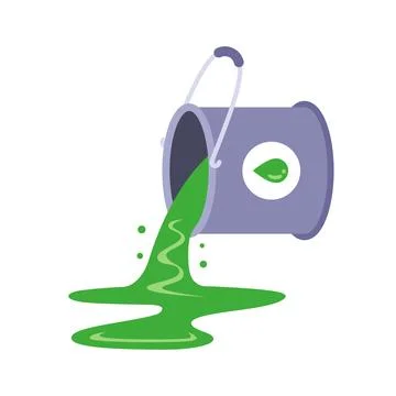 Spilling a can of green paint. Stock Illustration