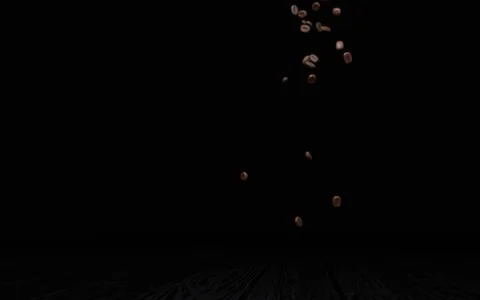 Spilling coffee beans Stock Footage 100360904