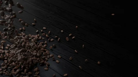 Spilling Coffee Beans From Left Stock Footage 101011804