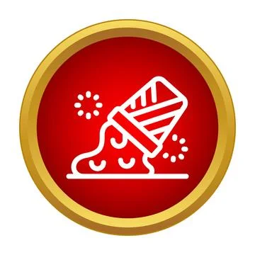 Spilling garbage from a waste bin icon Stock Illustration