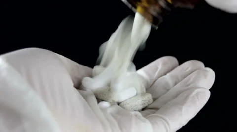 Spilling Medicines On Hand Stock Footage 64274185