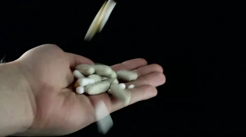 Spilling Medicines On Hand Stock Footage 64274443