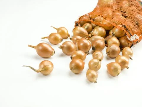 Spilling onions 스톡 사진
