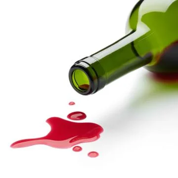 Spilling red wine Stock Photos