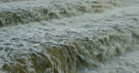 Spillway boiling white water Stock Footage 88968804