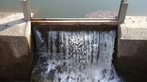 Spillway on the dam. Slow motion 1 Stock Footage 106897980