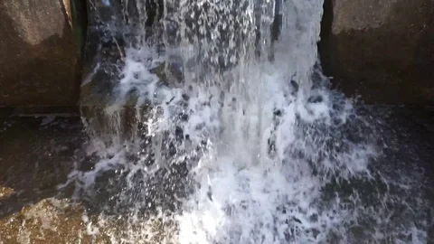 Spillway on the dam. Slow motion 5 Stock Footage 106897971