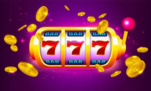 Spin and Win Slot Machine with Icons and Coins Stock Illustration