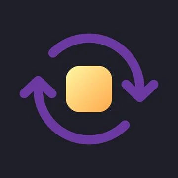 Spin animation flat gradient fill ui icon for dark theme イラスト素材