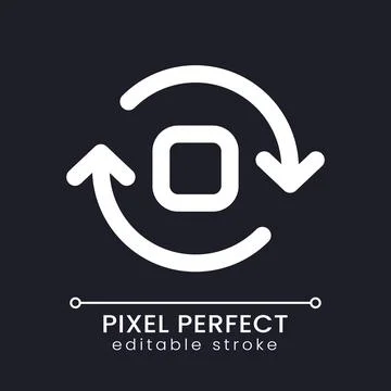 Spin animation pixel perfect white linear ui icon for dark theme 스톡 일러스트