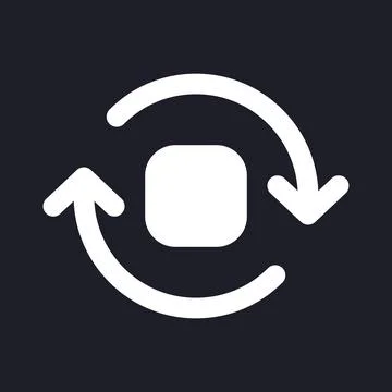Spin animation white pixel perfect solid ui icon Stock-Illustration