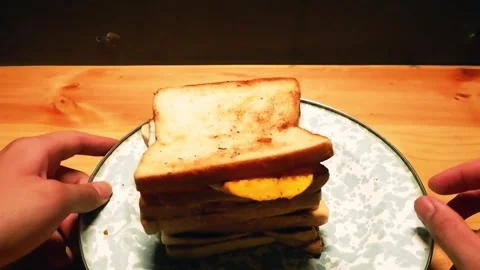 Spin around of four stack bread Video stock 278509825