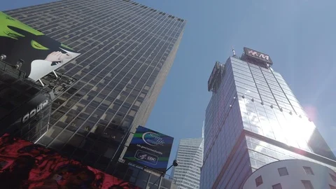 A spin around the middle of Times Square in New York City Stock Footage 111219965