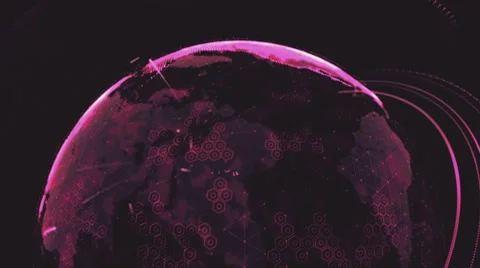 Spin around planet globe (Pink) Stock Footage 48640747
