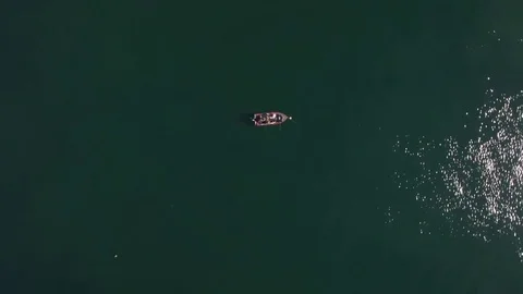 Spin around small boat Stock Footage 70333062