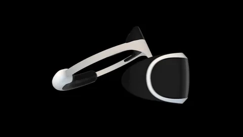 Spin around Virtual Reality Headset. Close up inside abstract Augmented reality Stock Footage 71173241