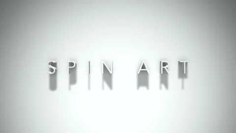 SPIN ART 3D title animation with shadows on a white background Stock Footage 296798542