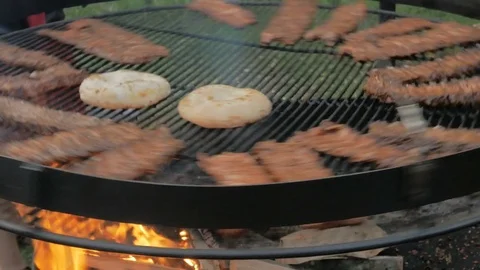 Spin barbecue Stock Footage 76960293