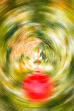 Spin blured of object on Christmas tree background Stock Photos