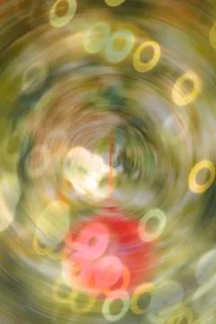 Spin blured of object on Christmas tree background Foto stock