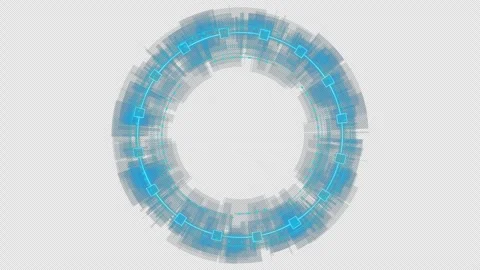 Spin circle holographic blue Stock Footage 287468237